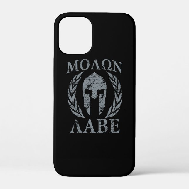 Molon Labe Grunge Spartan Helmet Case-Mate iPhone Hülle (Rückseite)