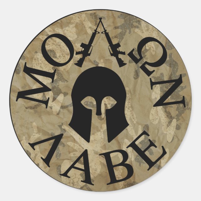Molon Labe, komm und nimm sie. Runder Aufkleber (Vorderseite)