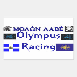 Molon Labe Olymp laufendes Sticket Rechteckiger Aufkleber
