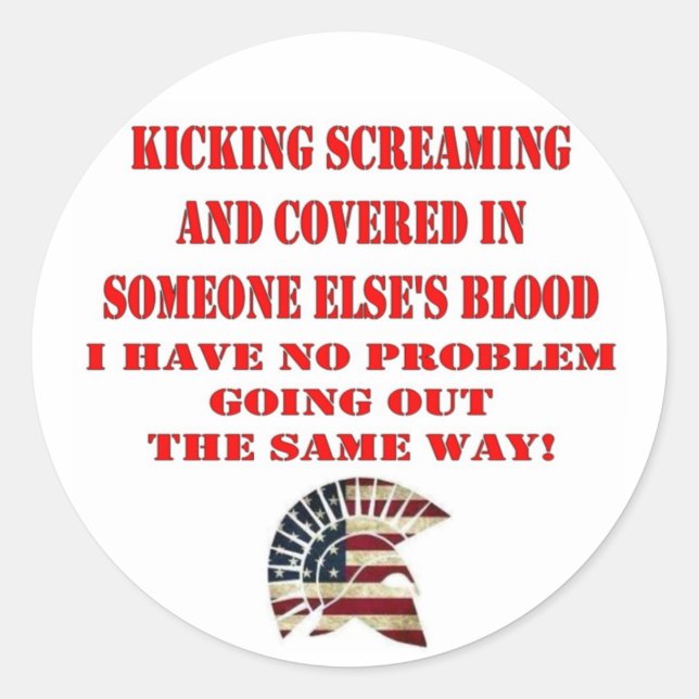 MOLON LABE RUNDER AUFKLEBER (Vorderseite)