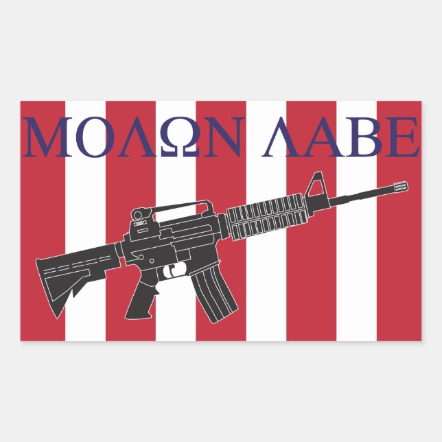 Molon Labe Söhne des Freiheits-Aufklebers Rechteckiger Aufkleber (Vorderseite)