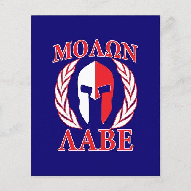 Molon Labe Spartan Armor Laurels Navy Blue Flyer (Vorne)