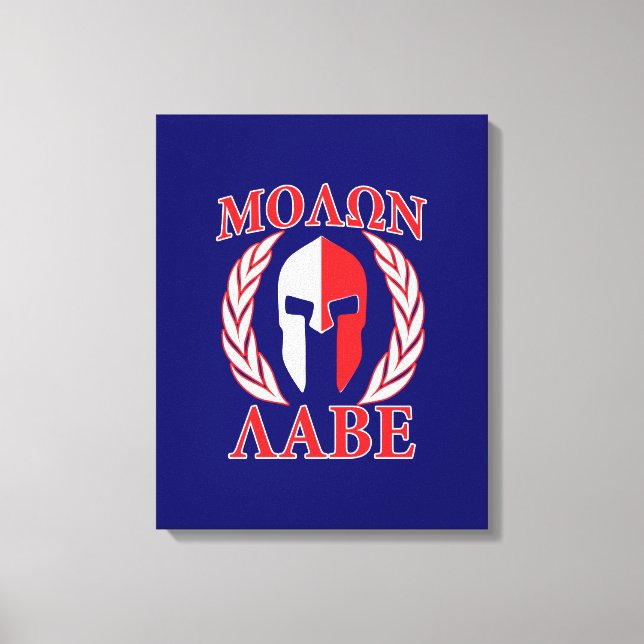 Molon Labe Spartan Armor Laurels Navy Blue Leinwanddruck (Vorderseite)