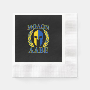 Molon Labe Spartan Armor Laurels Yellow Blue Decor Serviette