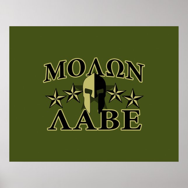 Molon Labe Spartan Helmet 5 Sterne Poster (Vorne)
