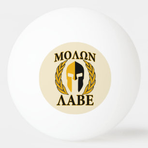 Molon Labe Spartan Helmet Laurels Black Tischtennisball