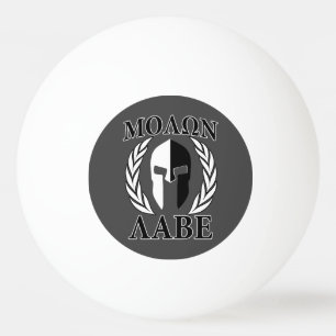 Molon Labe Spartan Helmet Laurels Black Tischtennisball