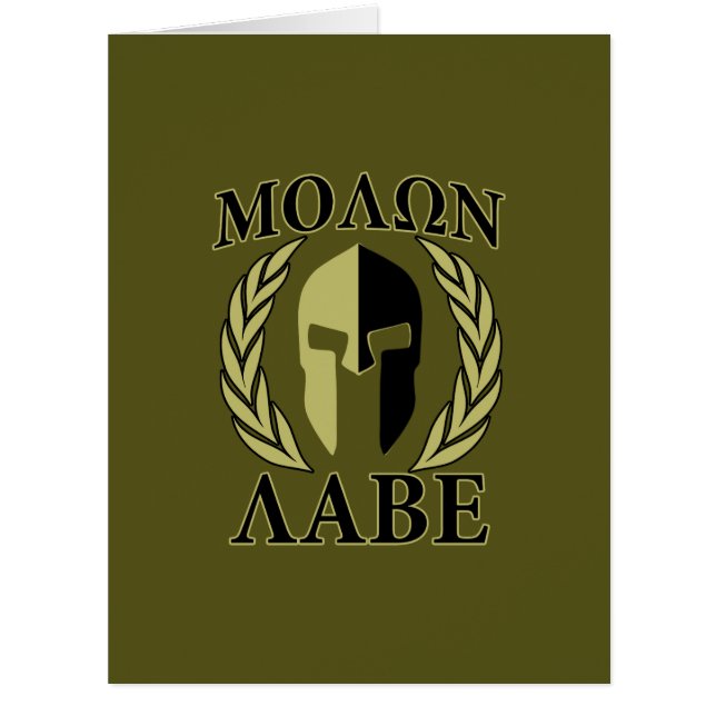 Molon Labe Spartan Helmet Laurels Olive Green (Vorderseite)