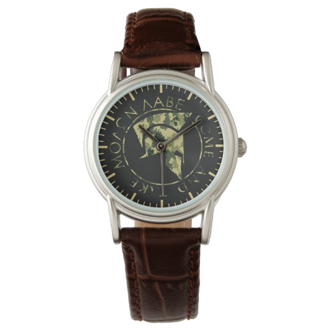 Molon Labe Spartan Helmet Militärische Camouflage  Armbanduhr (Vorderseite)