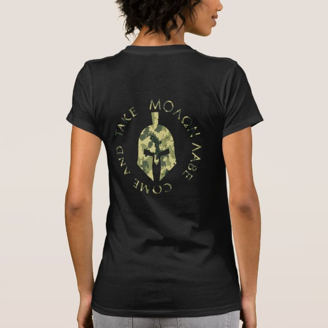 Molon Labe Spartan Helmet Military Camo T-Shirt (Rückseite)