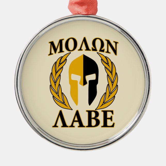 Molon Labe Spartan Mask Laurels Beige Dekoration (Vorne)