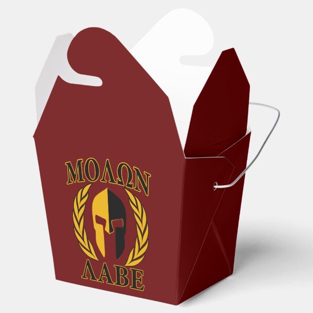Molon Labe Spartan Mask Laurels Burgundy Dekoratio Geschenkschachtel (Geöffnet)