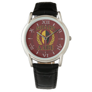 Molon Labe Spartan Mask Laurels Burgundy Red Dial Armbanduhr