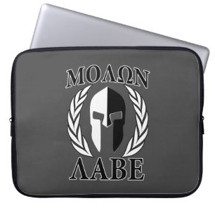 Molon Labe Spartan Mask Laurels Monochrome Laptopschutzhülle