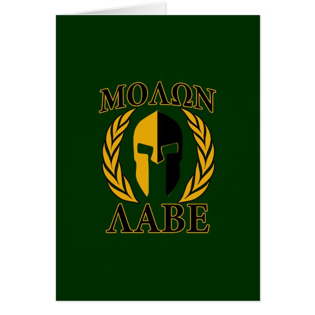 Molon Labe Spartan Mask Laurels sur Green (Devant)