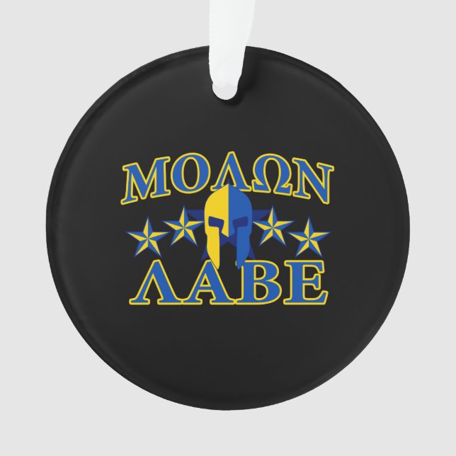 Molon Labe Spartan Warrior 5 étoiles Bleu Jaune (devant)