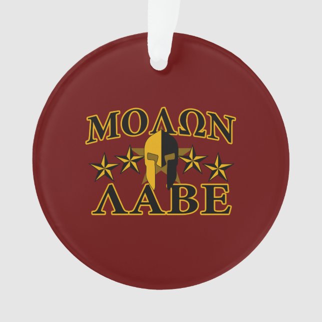 Molon Labe Spartan Warrior 5 Sterne Burgundy Ornament (Vorderseite)