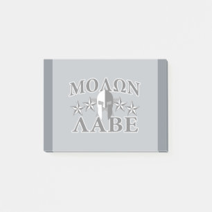 Molon Labe Spartan Warrior 5 Sterne Schwarz-weiß Post-it Klebezettel