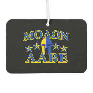 Molon Labe Spartan Warrior 5 Sterne Yellow Blue Autolufterfrischer