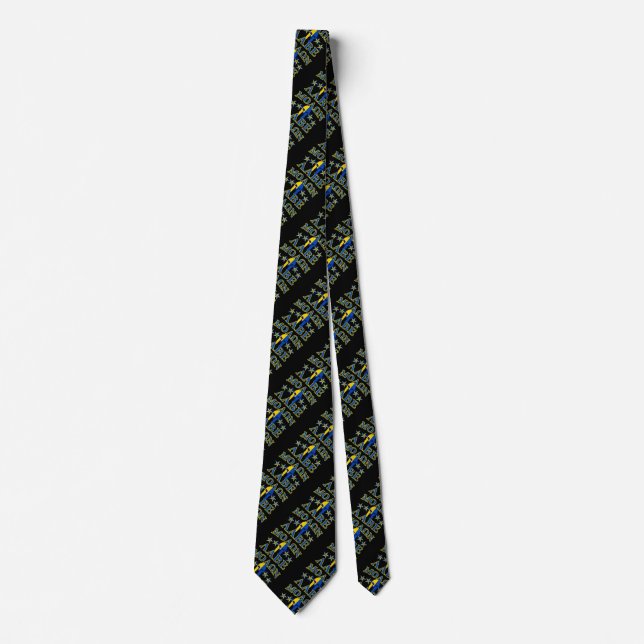 Molon Labe Spartan Warrior 5 Sterne Yellow Blue Krawatte (Vorderseite)