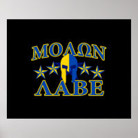 Molon Labe Spartan Warrior 5 Sterne Yellow Blue
