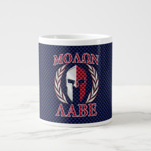 Molon Labe Spartan Warrior Blue Carbon Fiber Print Jumbo-Tasse