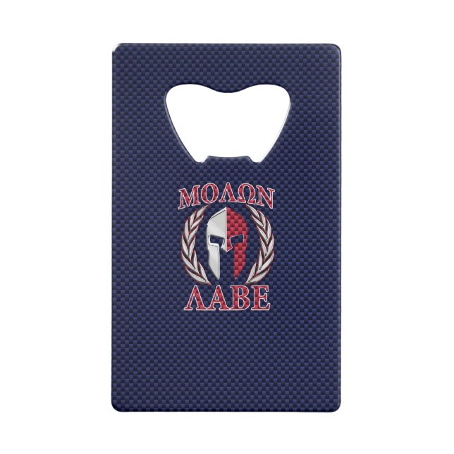 Molon Labe Spartan Warrior Carbon Fiber Chrome Geldbeutel Flaschenöffner (Rückseite)