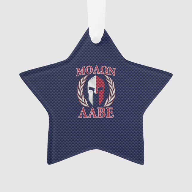 Molon Labe Spartan Warrior Carbon Fibre Chrome Ornament (Vorderseite)