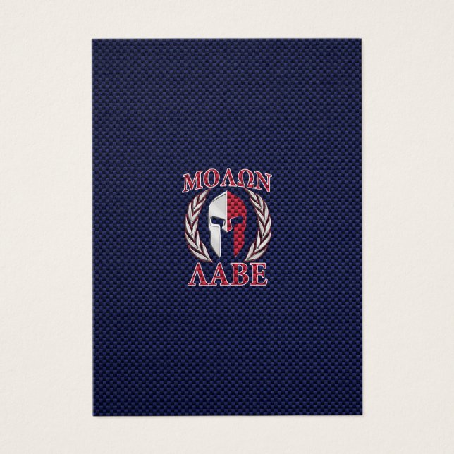 Molon Labe Spartan Warrior Carbon Fibre Print (Vorderseite)