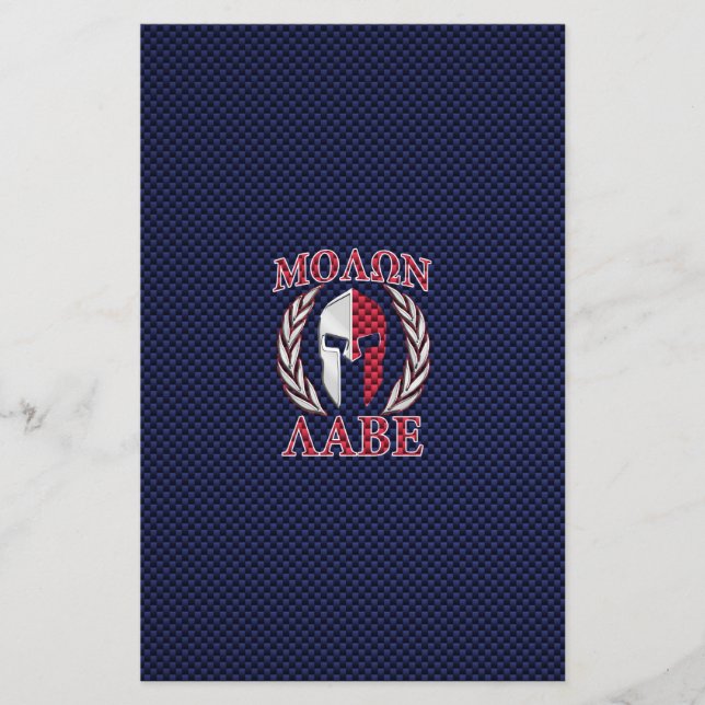 Molon Labe Spartan Warrior Carbon Fibre Style Briefpapier (Vorderseite)