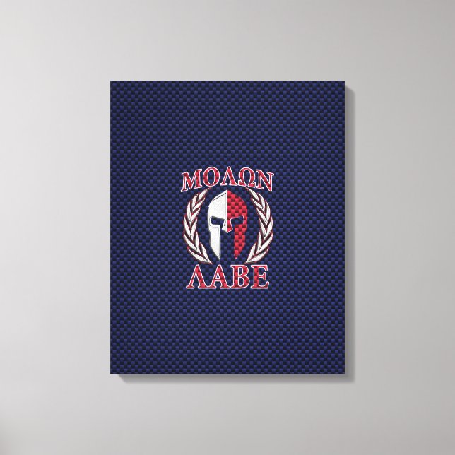 Molon Labe Spartan Warrior Carbon Fibre Style Leinwanddruck (Vorderseite)