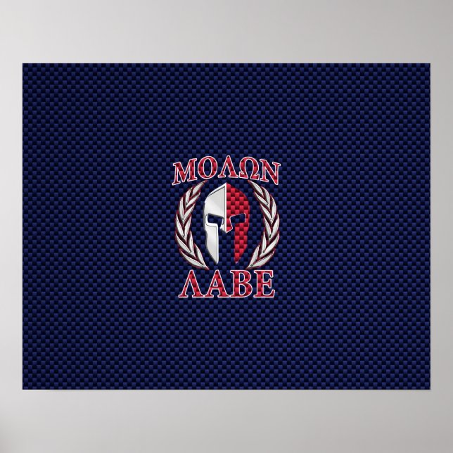 Molon Labe Spartan Warrior Carbon Fibre Style Poster (Vorne)