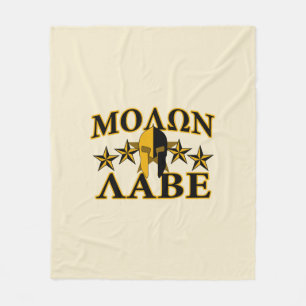 Molon Labe Spartan Warrior Helmet 5 Sterne Golden Fleecedecke