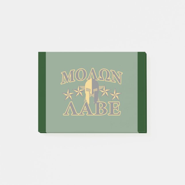 Molon Labe Spartan Warrior Helmet 5 Sterne Post-it Klebezettel (Vorderseite)