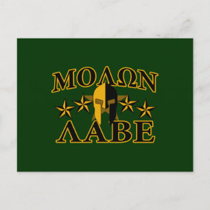 Molon Labe Spartan Warrior Helmet 5 Sterne Postkarte