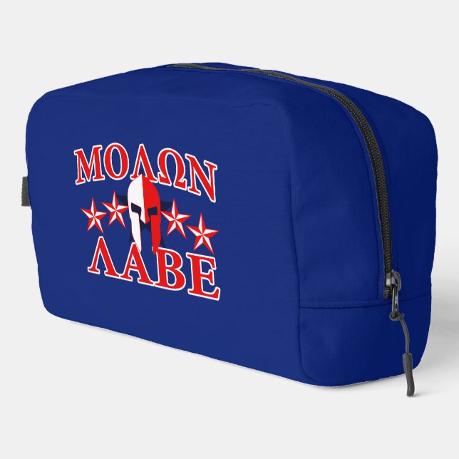 Molon Labe Spartan Warrior Helmet 5 Sterne Waschbeutel (Rechte Ecke)