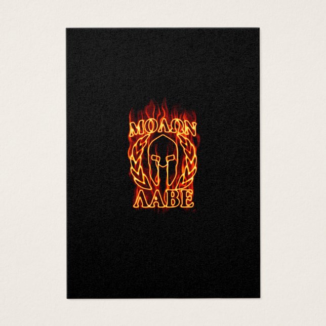 Molon Labe Spartan Warrior in Flammen (Vorderseite)