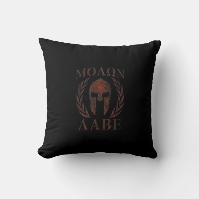 Molon Labe Spartan Warrior Iron Laurels Mask Kissen (Vorderseite)