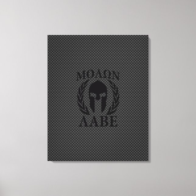 Molon Labe Spartan Warrior Laurels Carbon Decor Leinwanddruck (Vorderseite)