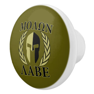 Molon Labe Spartan Warrior Laurels Keramikknauf