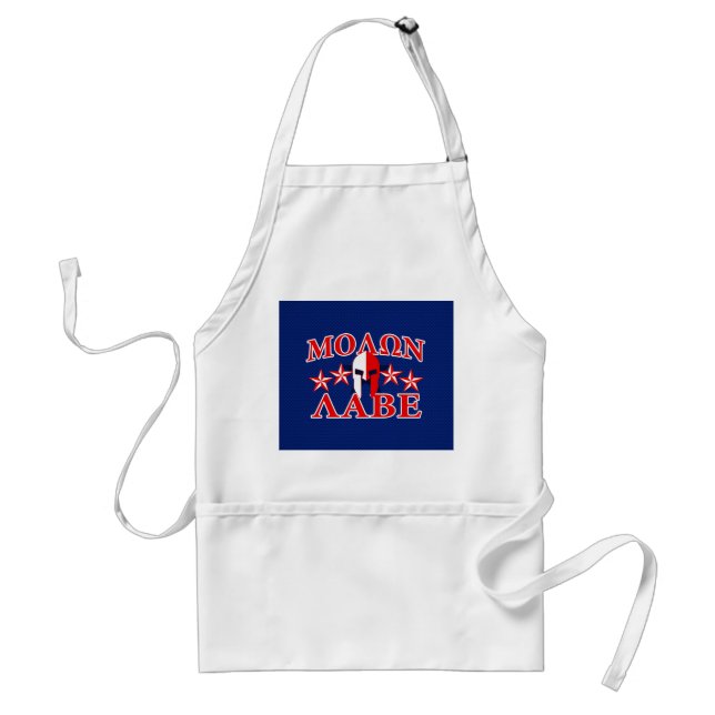 Molon Labe Spartan Warrior Mask 5 Sterne Patriot Schürze (Vorne)