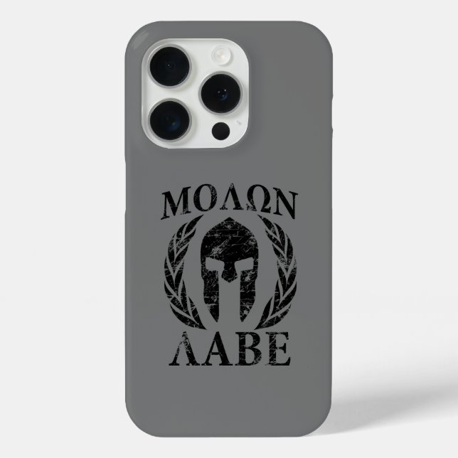 Molon Labe Spartan Warrior Mask in Laurels Case-Mate iPhone Hülle (Rückseite)