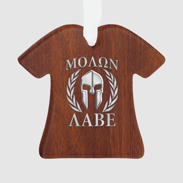 Molon Labe Spartan Warris Laurels Chro Wood Print (devant)