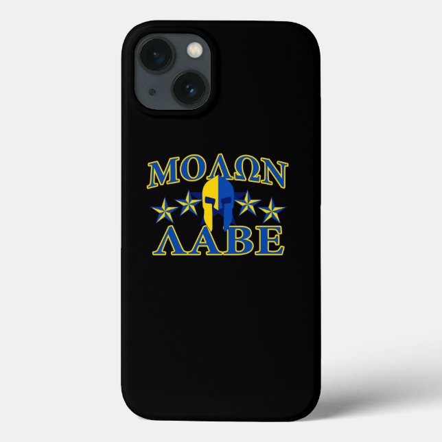 Molon Labe spartanischer Krieger 5 spielt gelbes Case-Mate iPhone Hülle (Rückseite)
