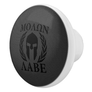 Molon Labe Spartiaten-Krieger-Lorbeeren Carbon-Opt Keramikknauf