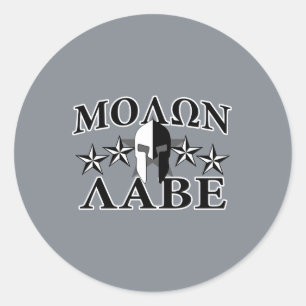 Molon Labe spielt spartanischer Kriegers-Sturzhelm Runder Aufkleber