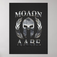 Molon Labe Steel Spartan Helmet auf Kohlenstofffas