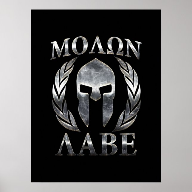 Molon Labe Steel Spartan Helmet Poster (Vorne)