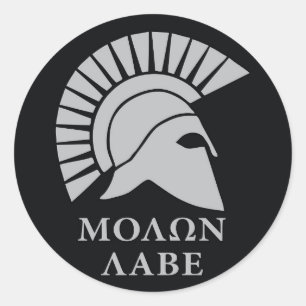 Molon Labe vers01 autocollant rond de décalcomane