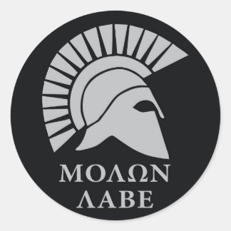 Molon Labe vers01 autocollant rond de décalcomane